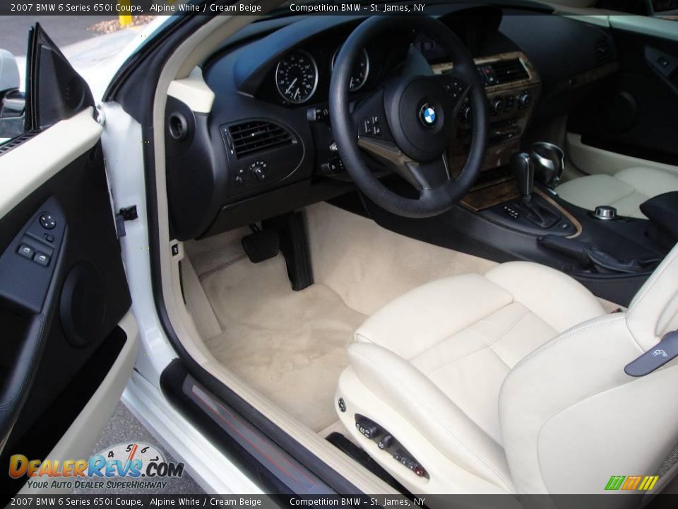 2007 BMW 6 Series 650i Coupe Alpine White / Cream Beige Photo #10