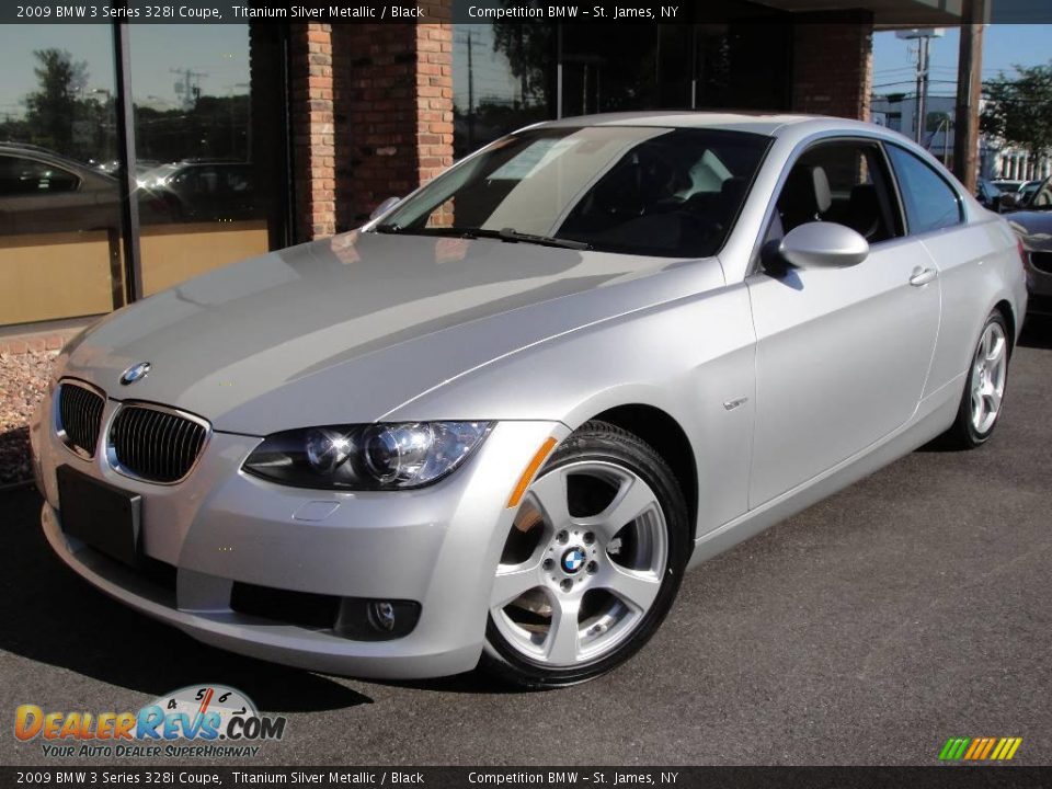 2009 BMW 3 Series 328i Coupe Titanium Silver Metallic / Black Photo #1