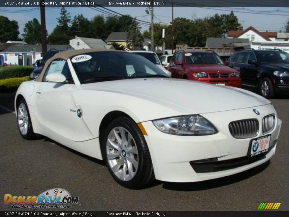 2007 BMW Z4 3.0si Roadster Alpine White / Beige Photo #4