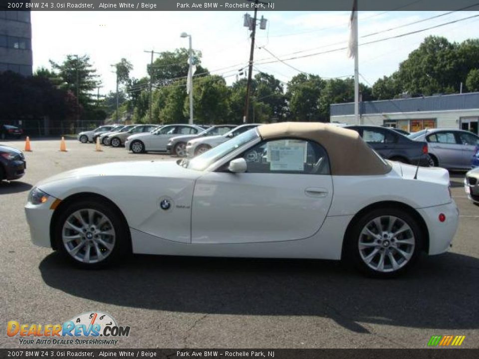 2007 BMW Z4 3.0si Roadster Alpine White / Beige Photo #9