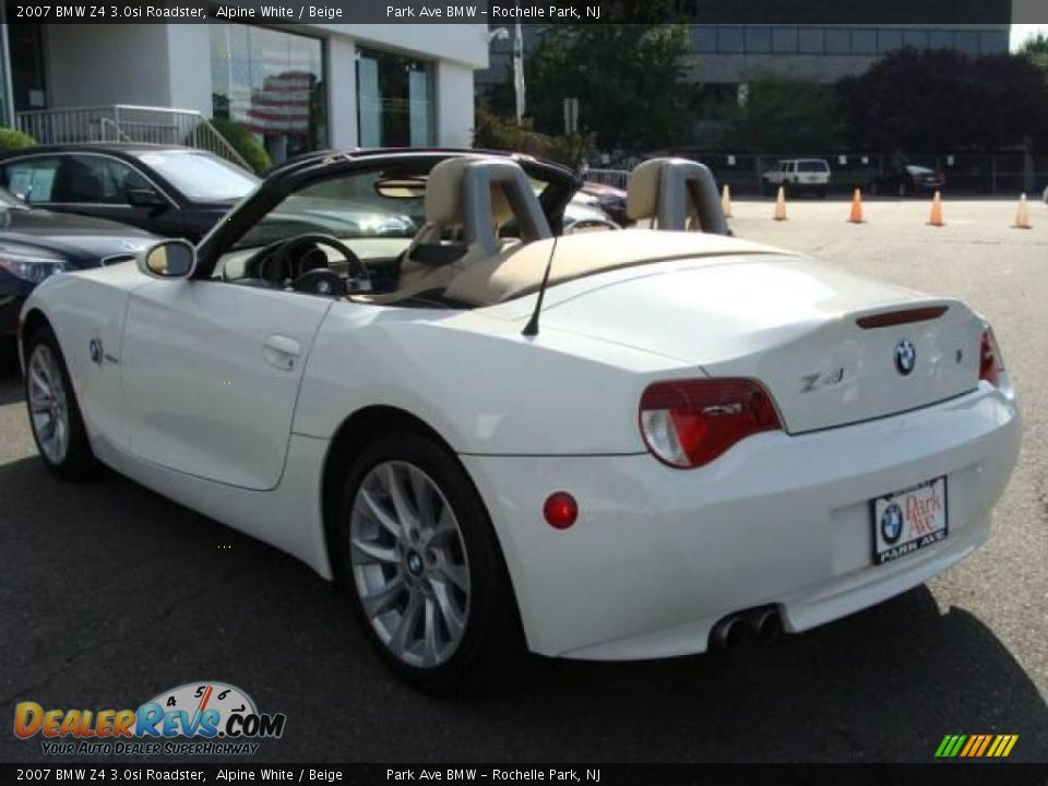 2007 BMW Z4 3.0si Roadster Alpine White / Beige Photo #10