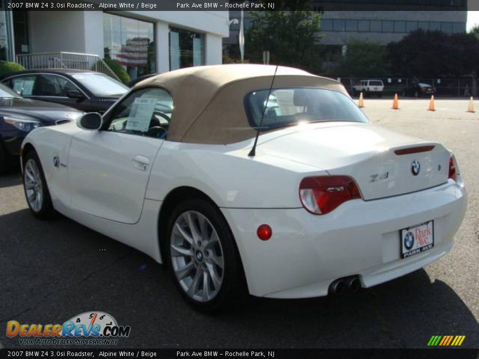 2007 BMW Z4 3.0si Roadster Alpine White / Beige Photo #11