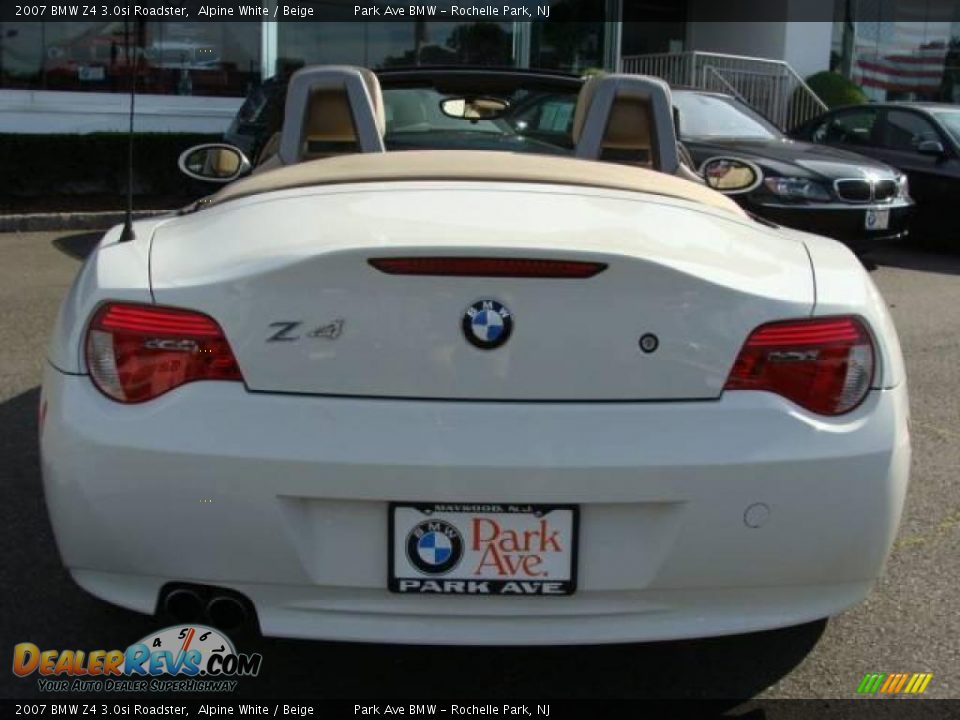 2007 BMW Z4 3.0si Roadster Alpine White / Beige Photo #12