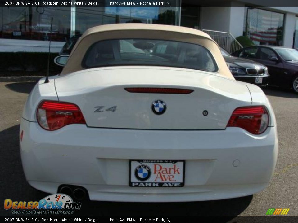 2007 BMW Z4 3.0si Roadster Alpine White / Beige Photo #13
