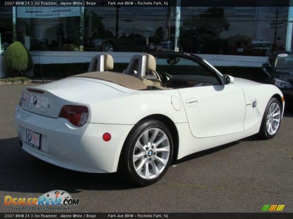 2007 BMW Z4 3.0si Roadster Alpine White / Beige Photo #14