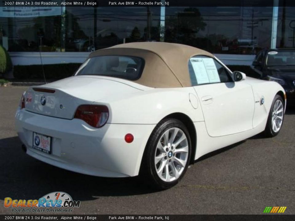 2007 BMW Z4 3.0si Roadster Alpine White / Beige Photo #15