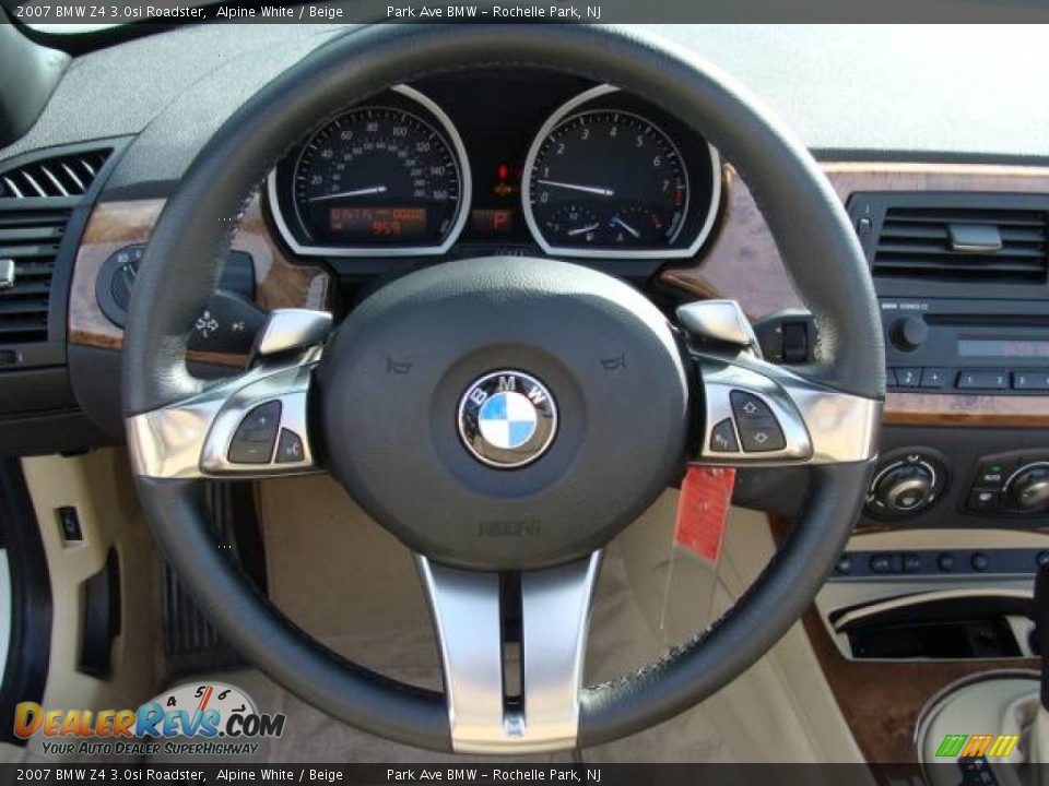 2007 BMW Z4 3.0si Roadster Alpine White / Beige Photo #21