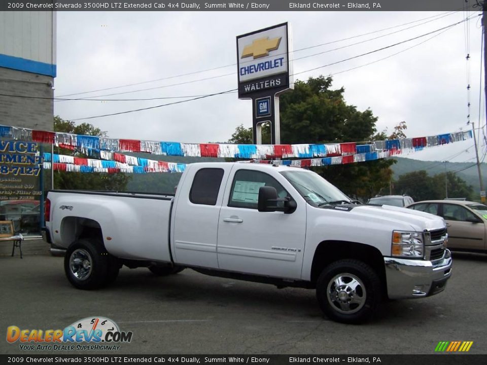 2009 Chevrolet Silverado 3500HD LTZ Extended Cab 4x4 Dually Summit White / Ebony Photo #1