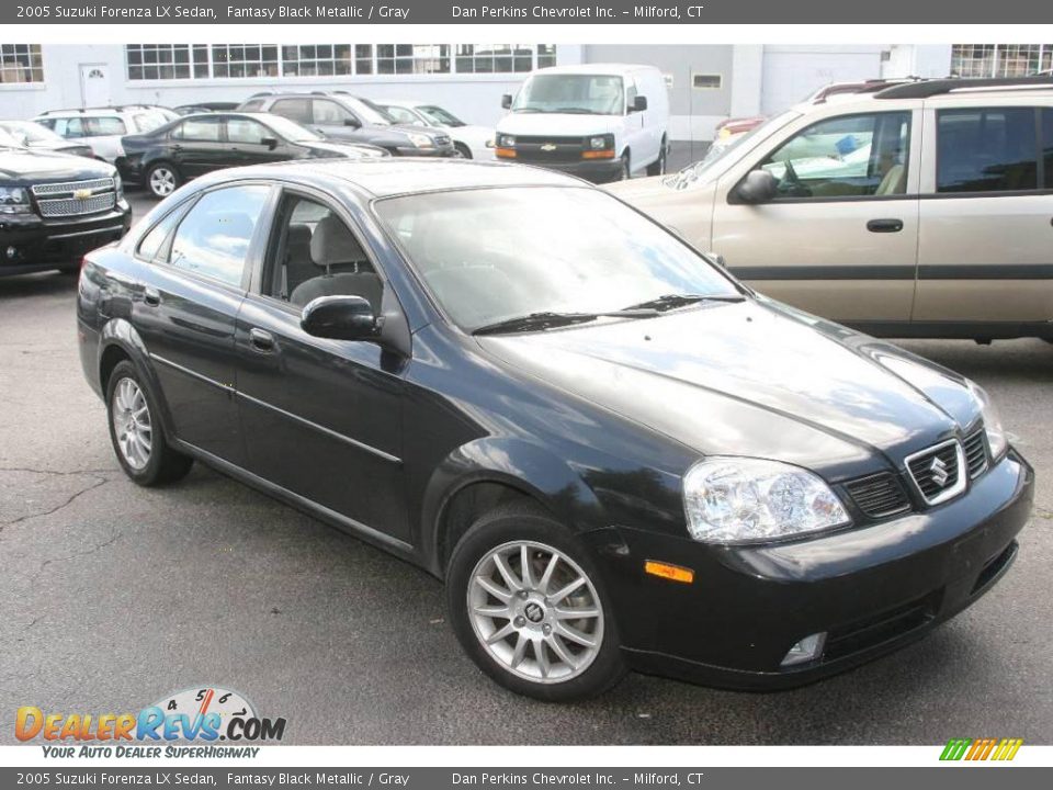 2005 Suzuki Forenza LX Sedan Fantasy Black Metallic / Gray Photo #3