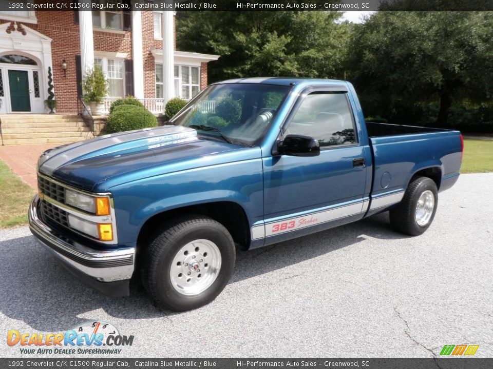 1992 Chevrolet C/K C1500 Regular Cab Catalina Blue Metallic / Blue Photo #2