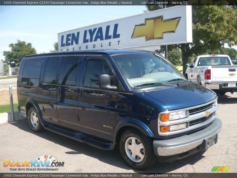 2000 Chevrolet Express G1500 Passenger Conversion Van Indigo Blue Metallic / Neutral Photo #1