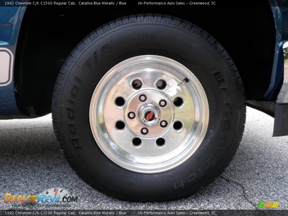 1992 Chevrolet C/K C1500 Regular Cab Catalina Blue Metallic / Blue Photo #26