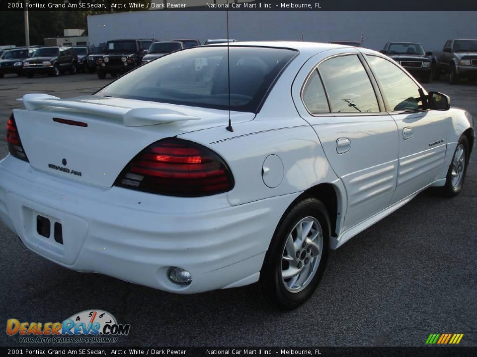 2001 Pontiac Grand Am SE Sedan Arctic White / Dark Pewter Photo #6