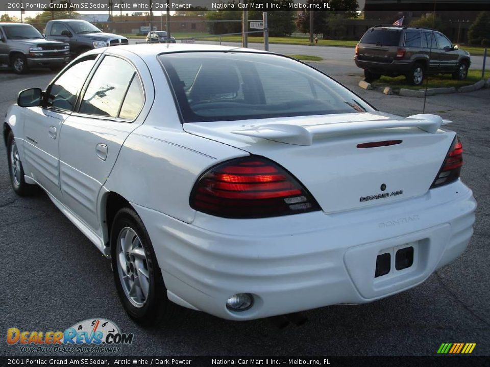 2001 Pontiac Grand Am SE Sedan Arctic White / Dark Pewter Photo #8