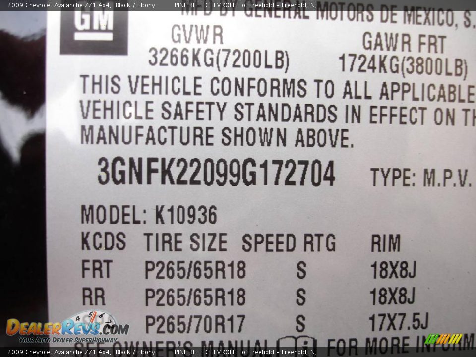 2009 Chevrolet Avalanche Z71 4x4 Black / Ebony Photo #15