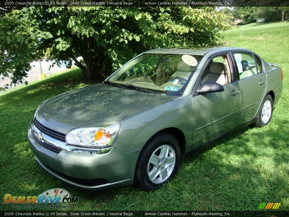 2005 Chevrolet Malibu LS V6 Sedan Silver Green Metallic / Neutral Beige Photo #1
