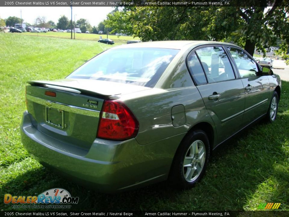 2005 Chevrolet Malibu LS V6 Sedan Silver Green Metallic / Neutral Beige Photo #7