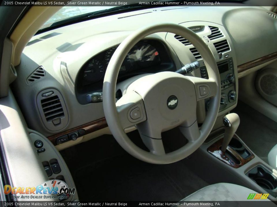 2005 Chevrolet Malibu LS V6 Sedan Silver Green Metallic / Neutral Beige Photo #11