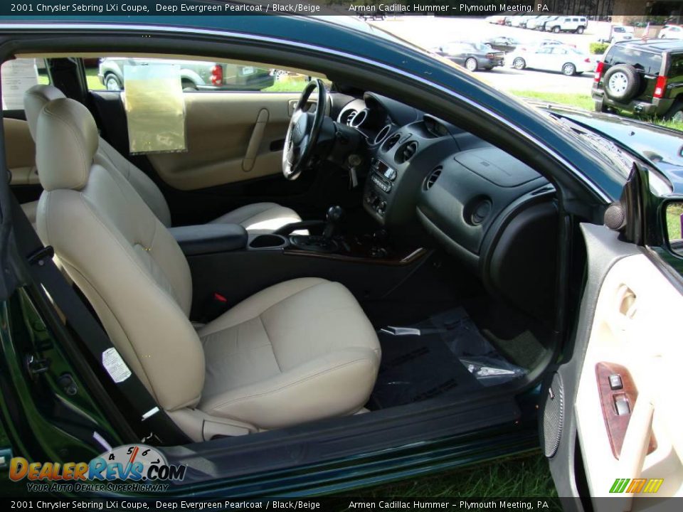 2001 Chrysler Sebring LXi Coupe Deep Evergreen Pearlcoat / Black/Beige Photo #20