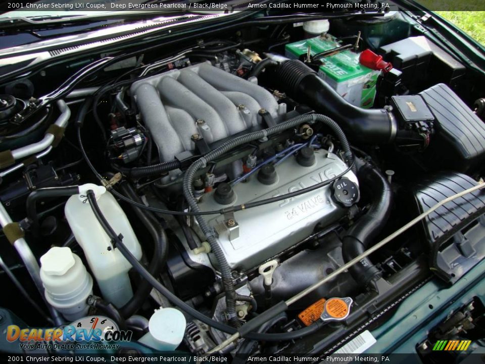 2001 Chrysler Sebring LXi Coupe Deep Evergreen Pearlcoat / Black/Beige Photo #23