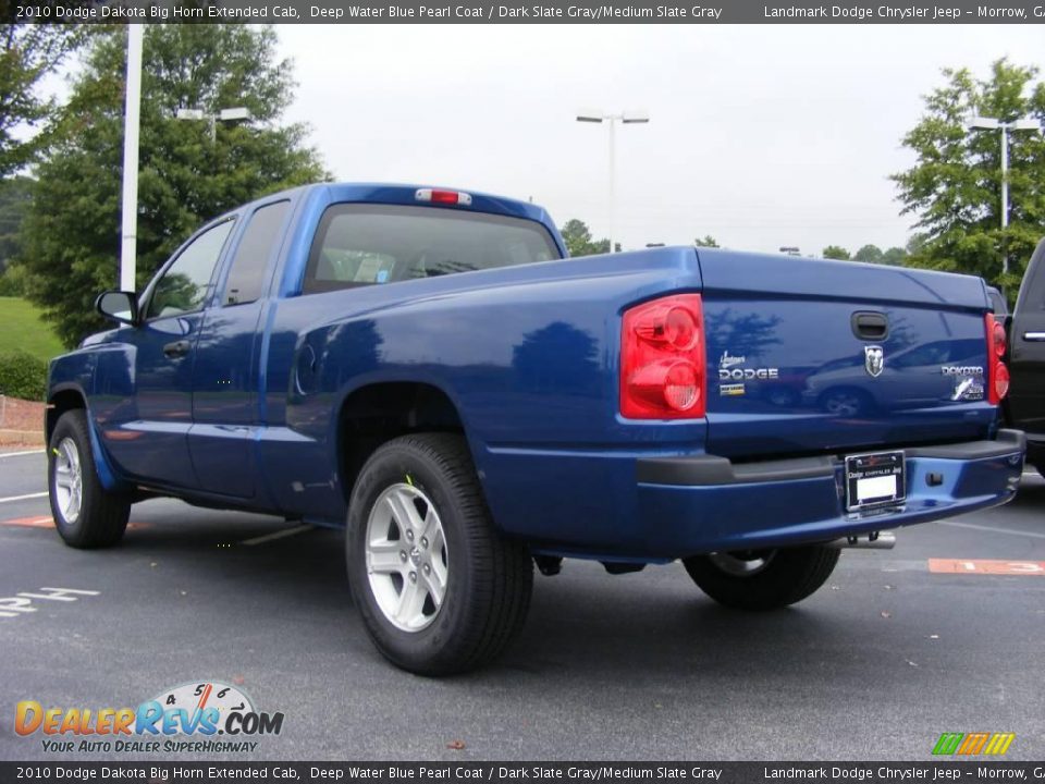 2010 Dodge Dakota Big Horn Extended Cab Deep Water Blue Pearl Coat / Dark Slate Gray/Medium Slate Gray Photo #2