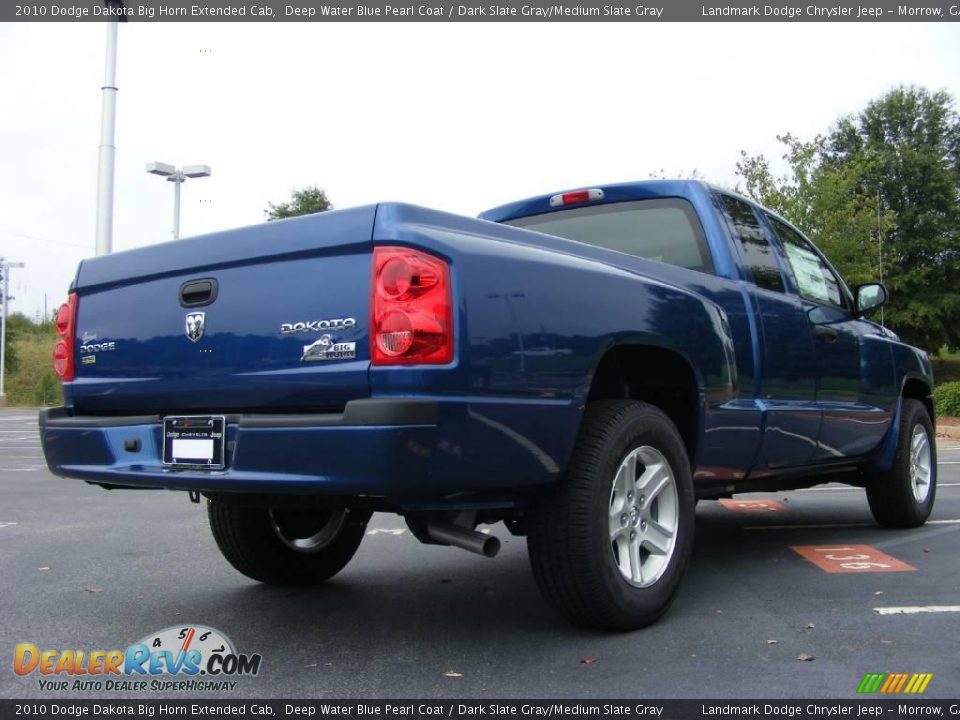 2010 Dodge Dakota Big Horn Extended Cab Deep Water Blue Pearl Coat / Dark Slate Gray/Medium Slate Gray Photo #3