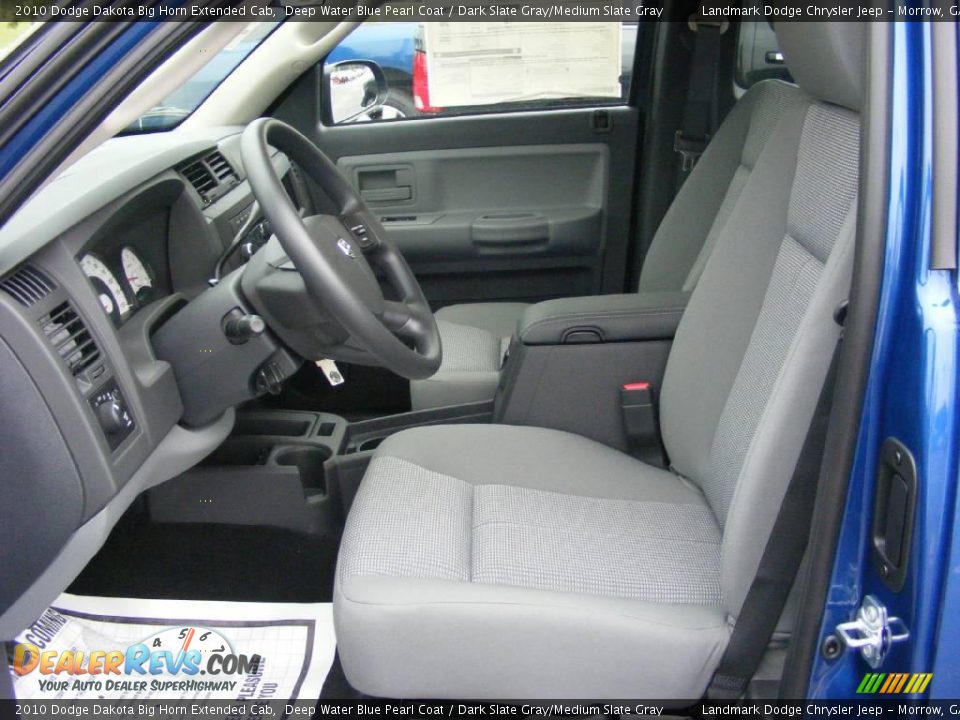 2010 Dodge Dakota Big Horn Extended Cab Deep Water Blue Pearl Coat / Dark Slate Gray/Medium Slate Gray Photo #6