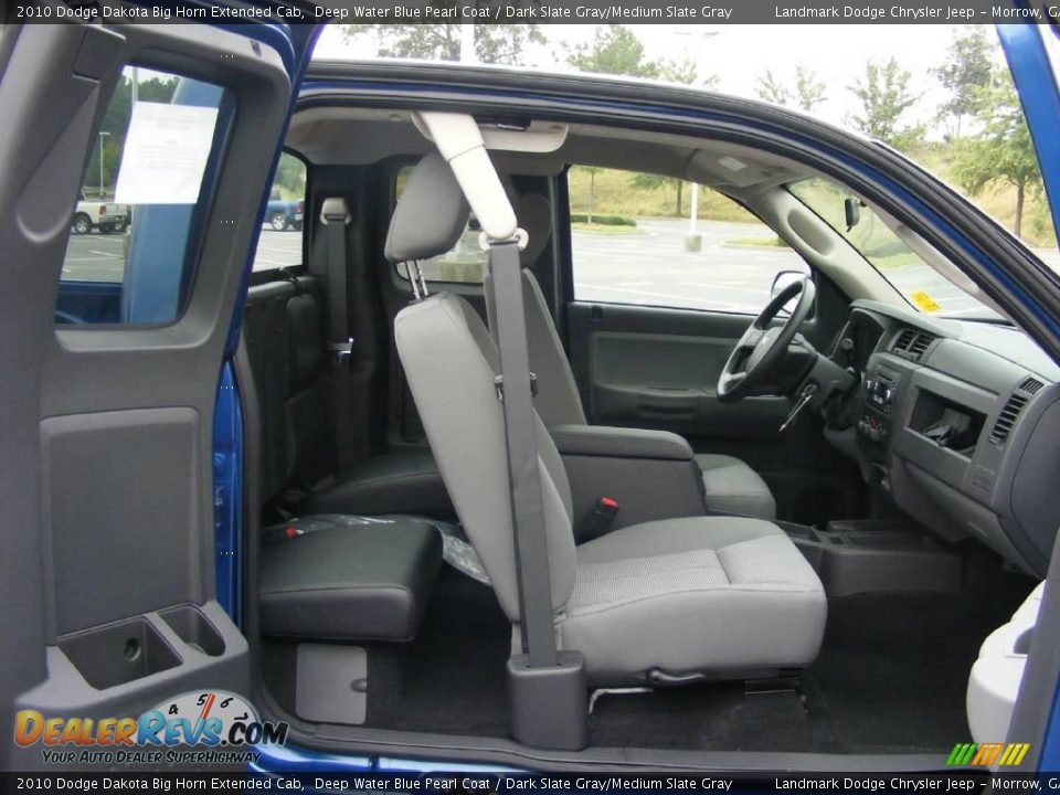 2010 Dodge Dakota Big Horn Extended Cab Deep Water Blue Pearl Coat / Dark Slate Gray/Medium Slate Gray Photo #9