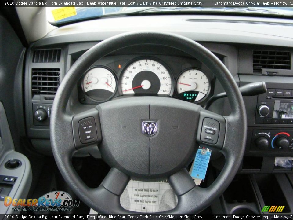 2010 Dodge Dakota Big Horn Extended Cab Deep Water Blue Pearl Coat / Dark Slate Gray/Medium Slate Gray Photo #11