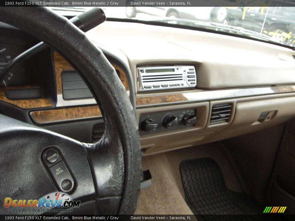 1993 Ford F150 XLT Extended Cab Bimini Blue Metallic / Grey Photo #9