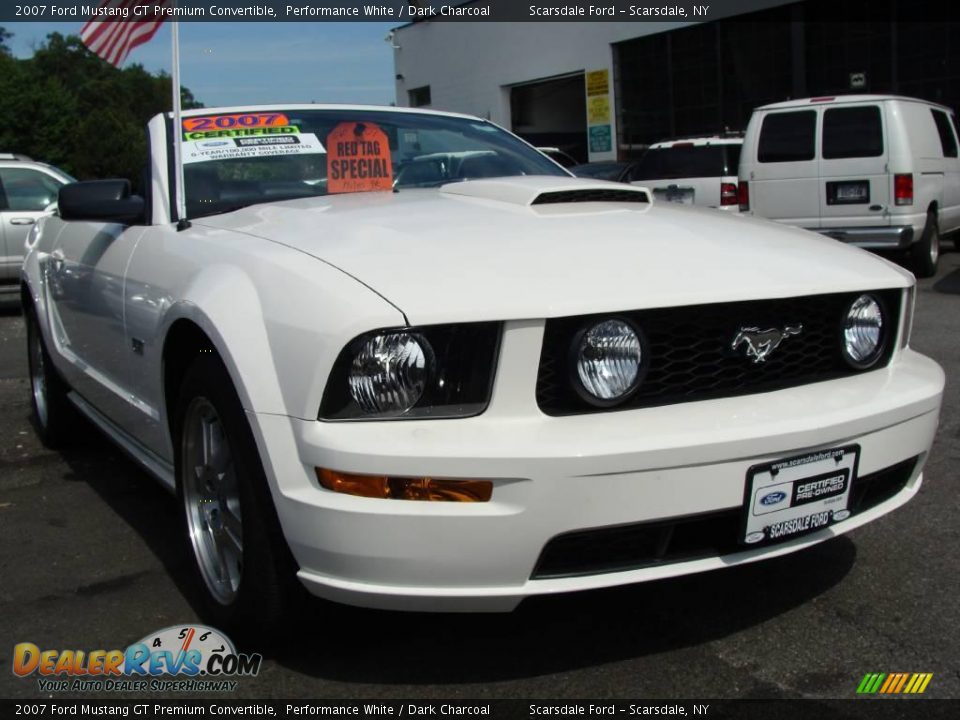 2007 Ford Mustang GT Premium Convertible Performance White / Dark Charcoal Photo #3