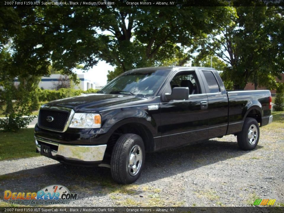 2007 Ford F150 XLT SuperCab 4x4 Black / Medium/Dark Flint Photo #1