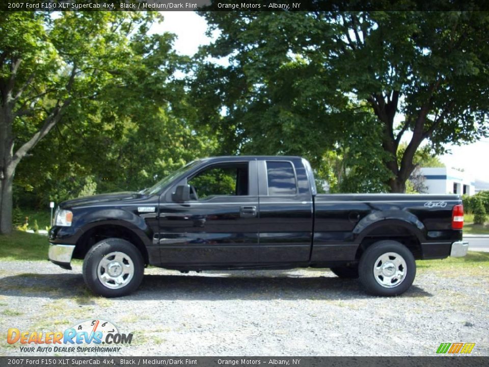 2007 Ford F150 XLT SuperCab 4x4 Black / Medium/Dark Flint Photo #2