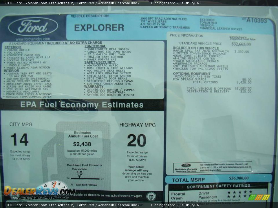 2010 Ford Explorer Sport Trac Adrenalin Torch Red / Adrenalin Charcoal Black Photo #15