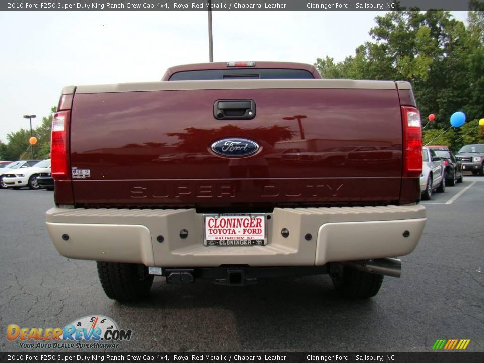 2010 Ford F250 Super Duty King Ranch Crew Cab 4x4 Royal Red Metallic / Chaparral Leather Photo #4