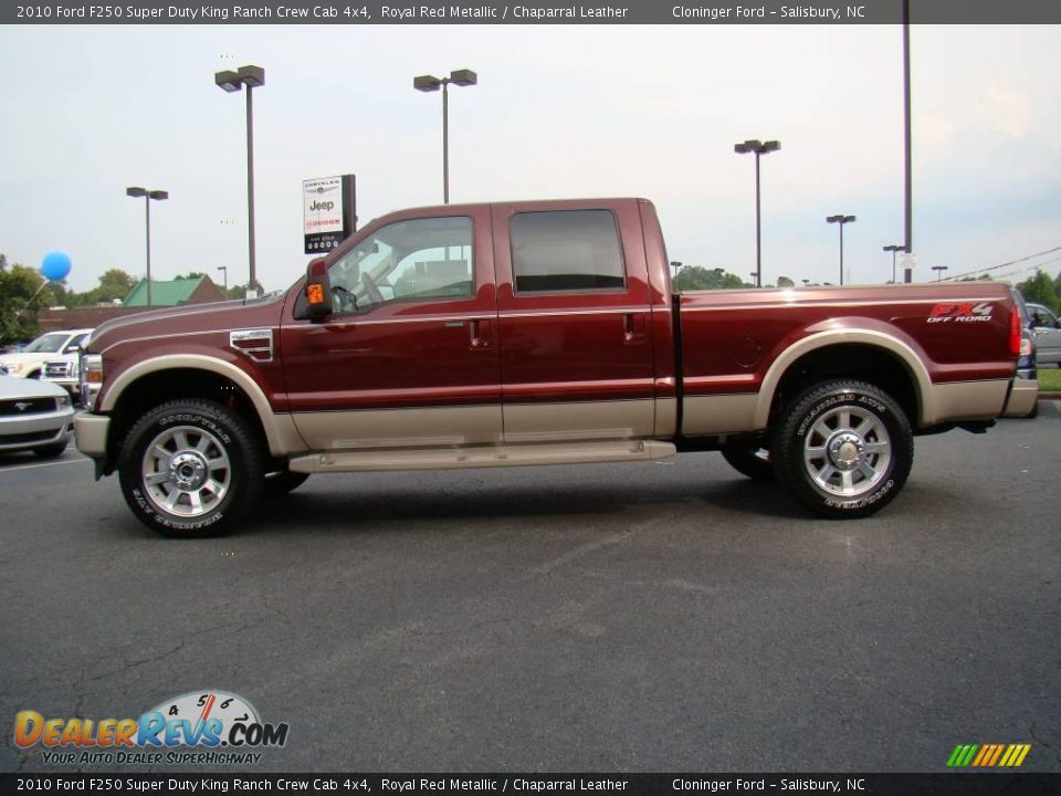2010 Ford F250 Super Duty King Ranch Crew Cab 4x4 Royal Red Metallic / Chaparral Leather Photo #5
