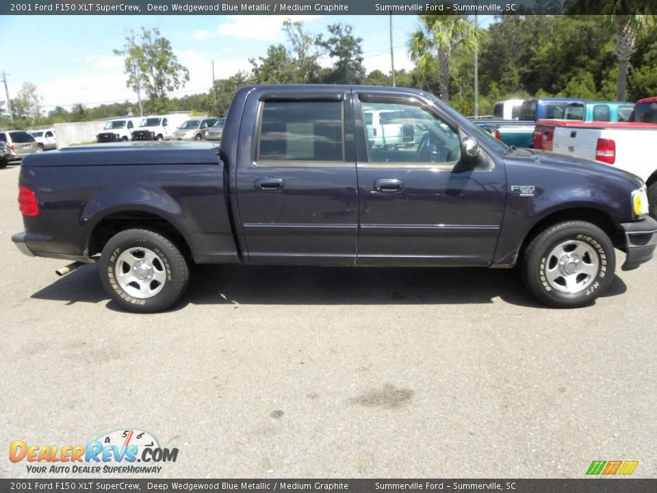 2001 Ford F150 XLT SuperCrew Deep Wedgewood Blue Metallic / Medium Graphite Photo #12
