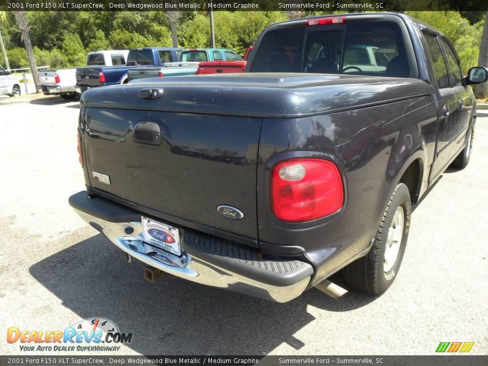 2001 Ford F150 XLT SuperCrew Deep Wedgewood Blue Metallic / Medium Graphite Photo #13