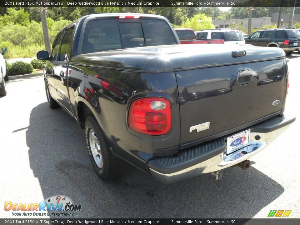2001 Ford F150 XLT SuperCrew Deep Wedgewood Blue Metallic / Medium Graphite Photo #15