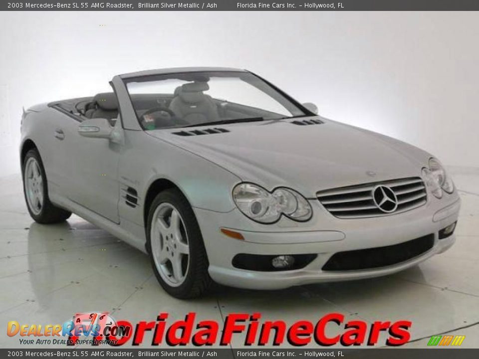 2003 Mercedes-Benz SL 55 AMG Roadster Brilliant Silver Metallic / Ash Photo #1