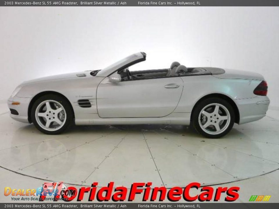 2003 Mercedes-Benz SL 55 AMG Roadster Brilliant Silver Metallic / Ash Photo #3