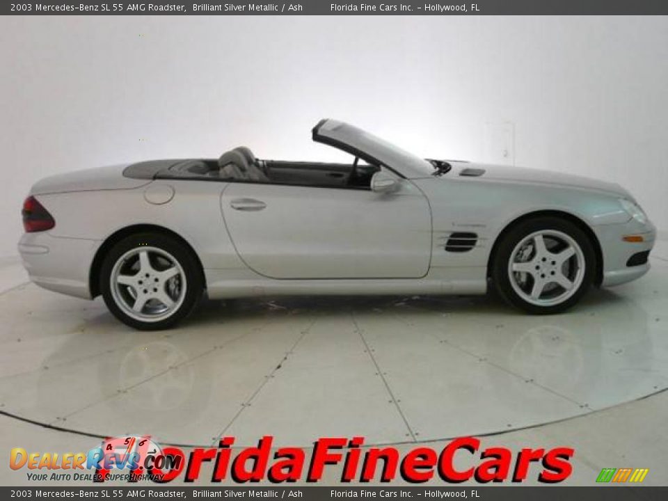 2003 Mercedes-Benz SL 55 AMG Roadster Brilliant Silver Metallic / Ash Photo #4