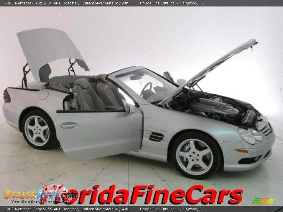 2003 Mercedes-Benz SL 55 AMG Roadster Brilliant Silver Metallic / Ash Photo #7