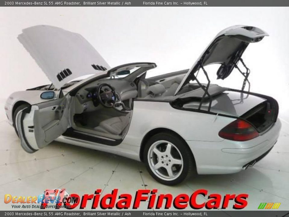 2003 Mercedes-Benz SL 55 AMG Roadster Brilliant Silver Metallic / Ash Photo #8