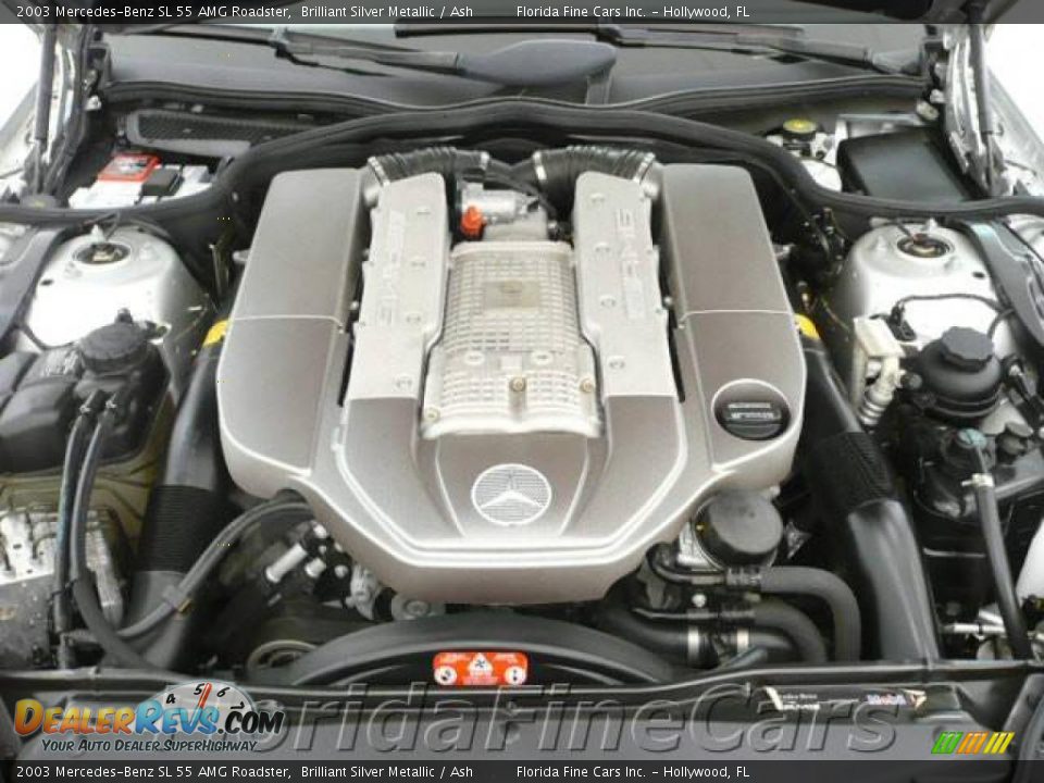 2003 Mercedes-Benz SL 55 AMG Roadster Brilliant Silver Metallic / Ash Photo #10