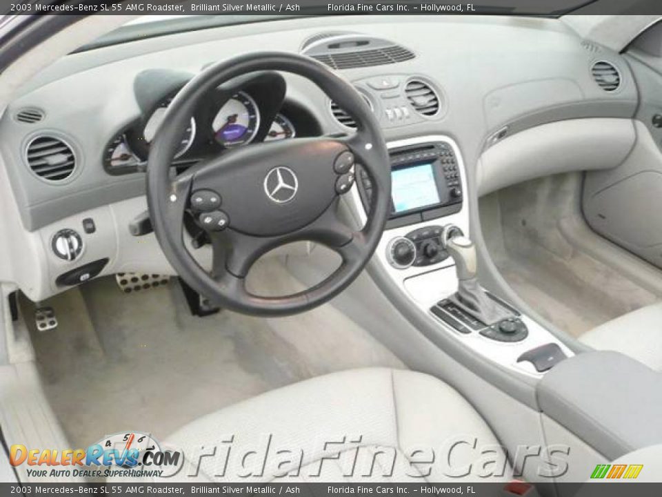 2003 Mercedes-Benz SL 55 AMG Roadster Brilliant Silver Metallic / Ash Photo #12