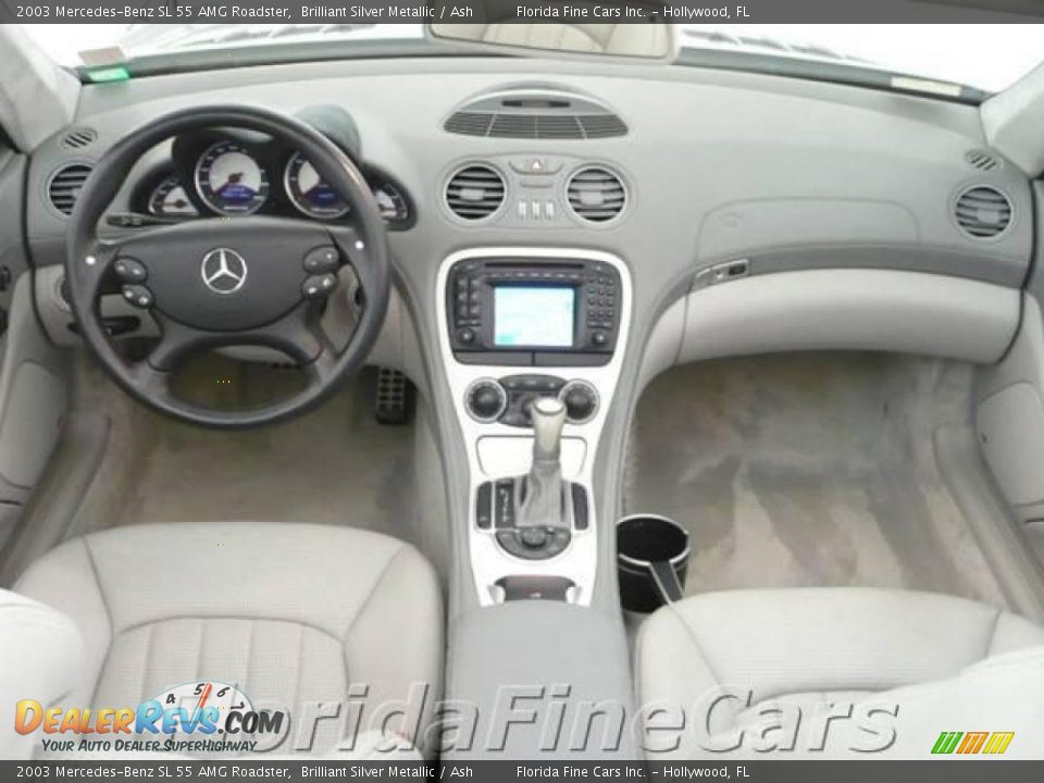 2003 Mercedes-Benz SL 55 AMG Roadster Brilliant Silver Metallic / Ash Photo #14