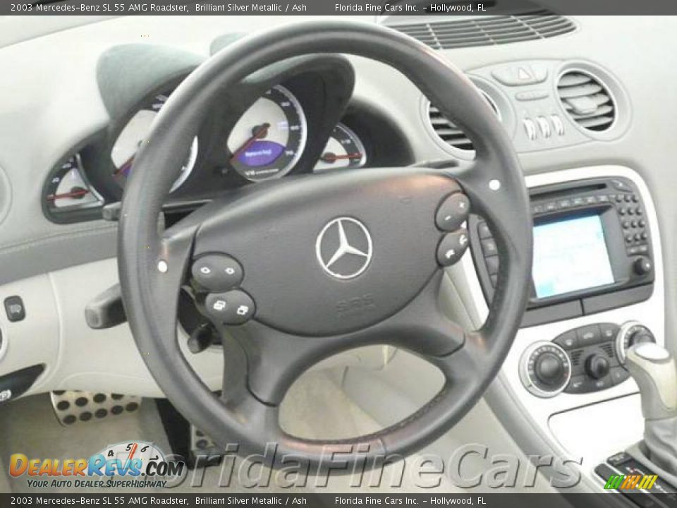 2003 Mercedes-Benz SL 55 AMG Roadster Brilliant Silver Metallic / Ash Photo #15