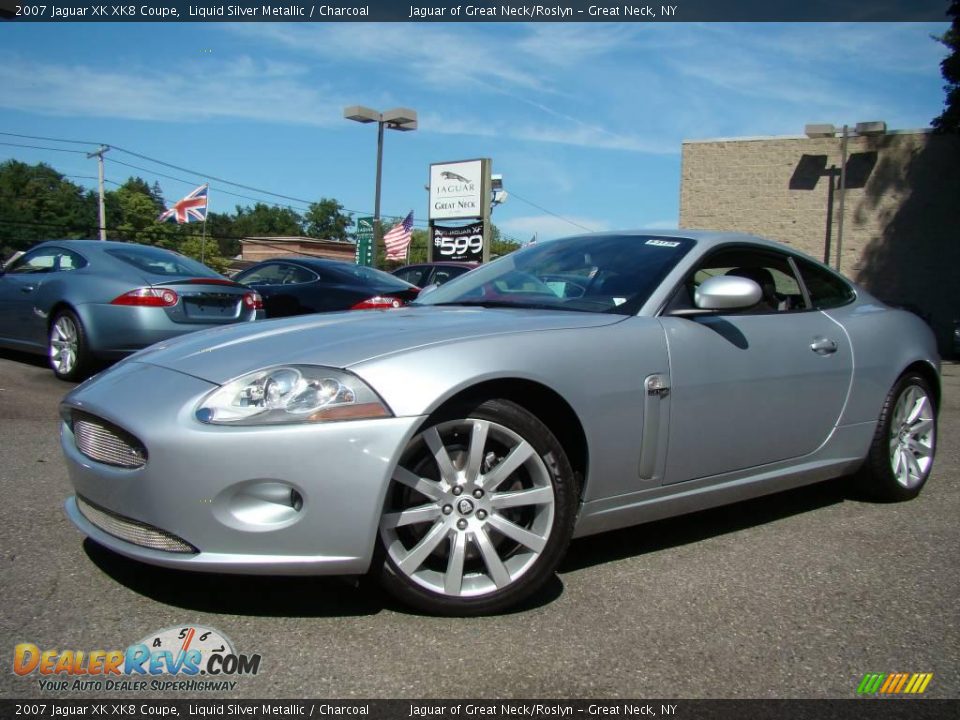 2007 Jaguar XK XK8 Coupe Liquid Silver Metallic / Charcoal Photo #1
