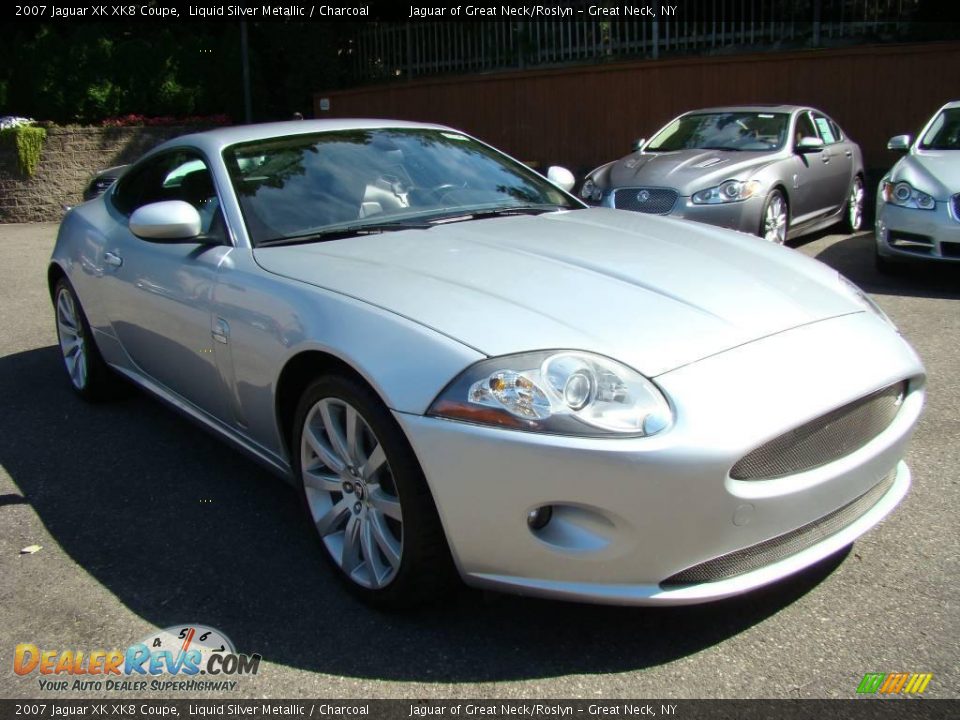 2007 Jaguar XK XK8 Coupe Liquid Silver Metallic / Charcoal Photo #3